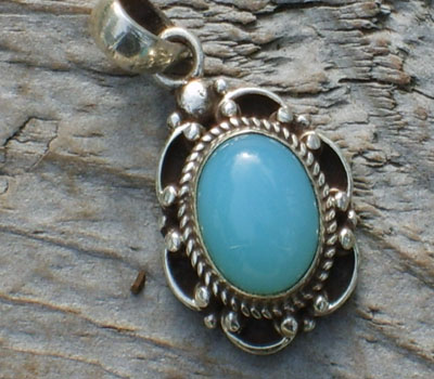 Sterling Jewelry Blue Chalcedony Pendant